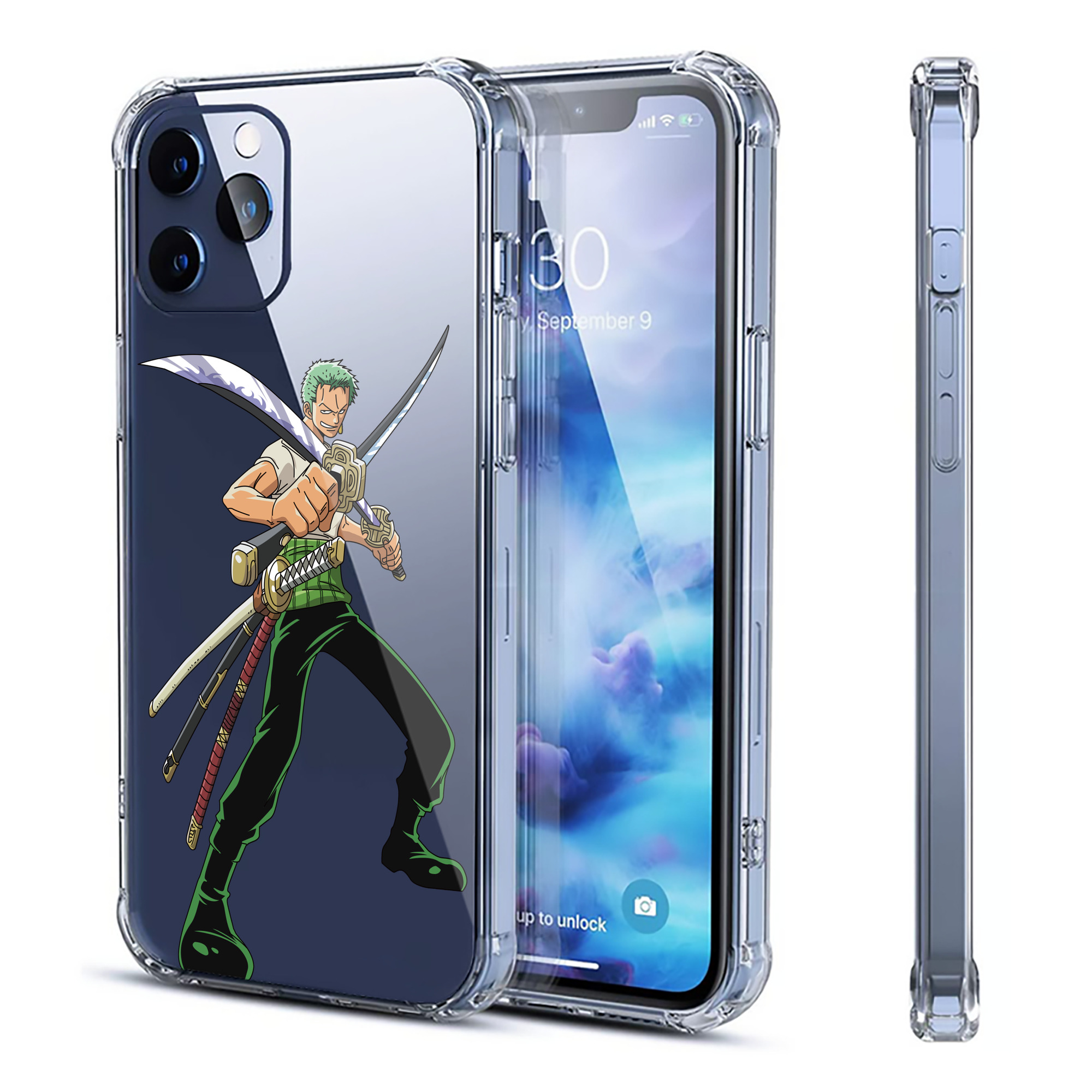 （画像用） ワンピース ロロノア・ゾロ ONE PIECE Roronoa Zoro 【iPhone 12シリーズ対応】透明スマホケース（クリアソフトケース）